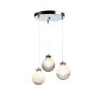 Lustre de três luzes com base redonda em vidro fosco, fabricado na Itália - Irida Viadurini