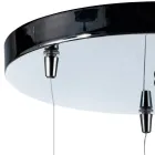 Lustre de três luzes com base redonda em vidro fosco, fabricado na Itália - Irida Viadurini
