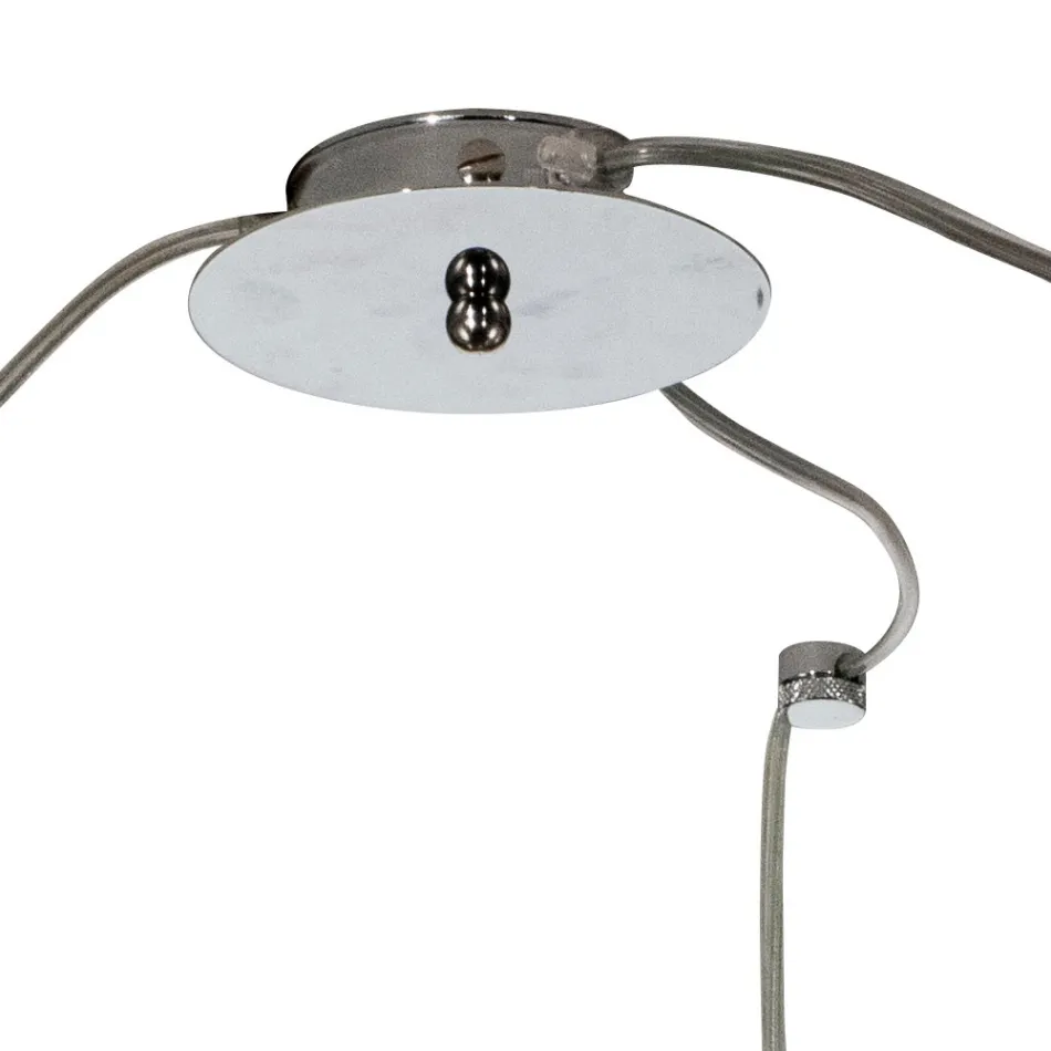Lustre pequeno de três luzes em vidro soprado à mão, fabricado na Itália - Irida Viadurini
