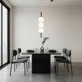 Lumira - Lustre vertical de três luzes em vidro revestido, fabricado na Itália.