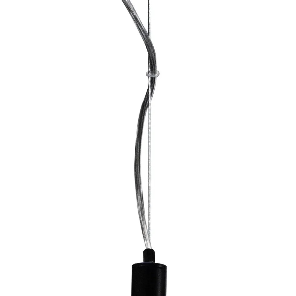 Lumira - Lustre vertical de três luzes em vidro revestido, fabricado na Itália. Viadurini