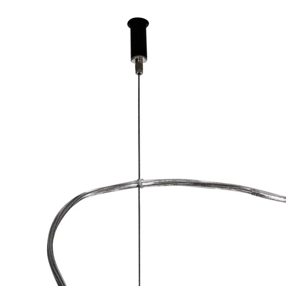 Lumira - Lustre vertical de três luzes em vidro revestido, fabricado na Itália. Viadurini