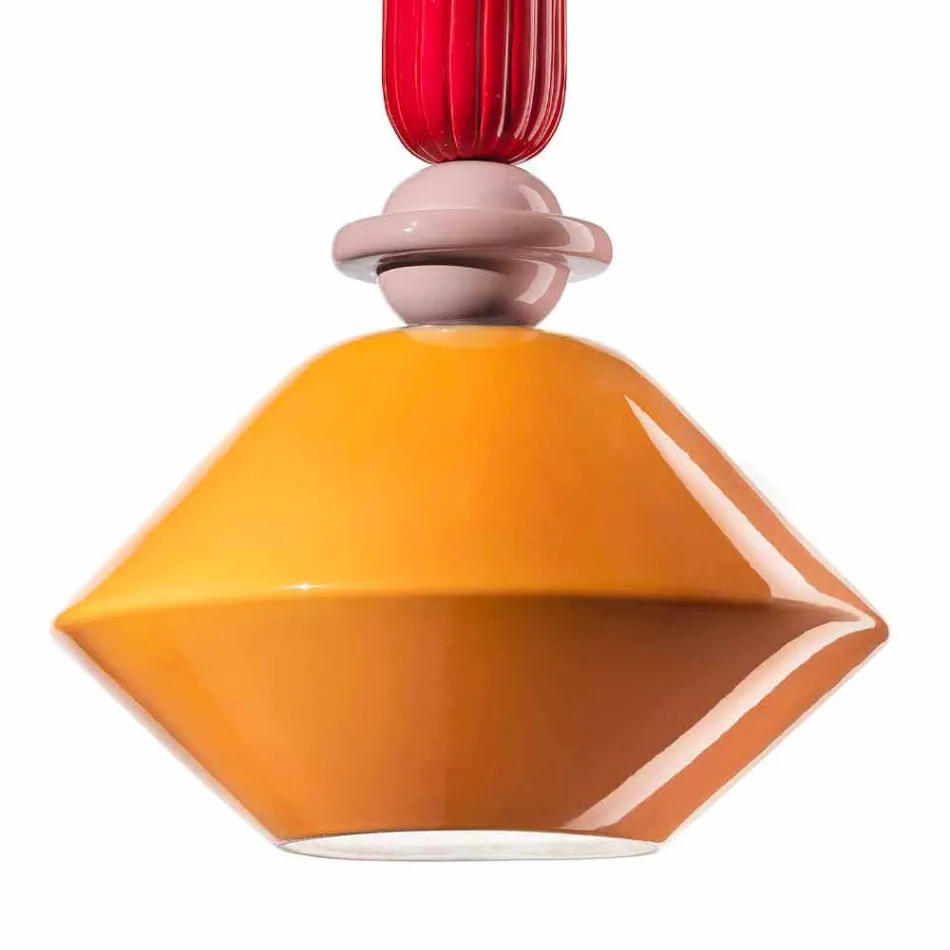 Lustre de cerâmica verde ou amarelo vintage, fabricado na Itália - Ferroluce Lariat Viadurini