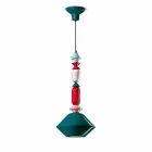 Lustre de cerâmica verde ou amarelo vintage, fabricado na Itália - Ferroluce Lariat Viadurini