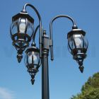Poste de luz 3 luzes estilo vintage em alumínio antracite fabricado na Itália - Empire Viadurini