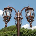 Poste de luz 3 luzes estilo vintage em alumínio fabricado na Itália - Leona Viadurini