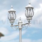 Poste de luz com 2 luzes estilo vintage em alumínio branco fabricado na Itália - Dodo Viadurini