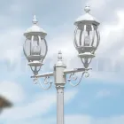 Poste de luz com 2 luzes estilo vintage em alumínio branco fabricado na Itália - Dodo Viadurini