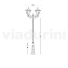 Lâmpada Vintage de 2 Luzes em Alumínio Branco Feito na Itália - Terella Viadurini