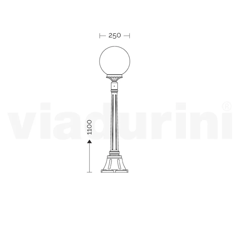 Candeeiro de rua de 110 cm de altura em Acrílico e Alumínio Antracite Fabricado em Itália - Trovaantracite Viadurini