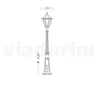 Candeeiro de jardim com 154 cm de altura em vidro e 5 acabamentos em alumínio - Pinako Viadurini