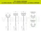 Candeeiro de jardim com 211 cm de altura em vidro e 5 acabamentos em alumínio - Pinako Viadurini