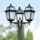 Poste de jardim com 219 cm de altura em alumínio antracite e vidro jateado - Elric Viadurini