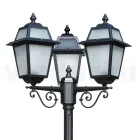 Poste de jardim com 219 cm de altura em alumínio antracite e vidro jateado - Elric Viadurini