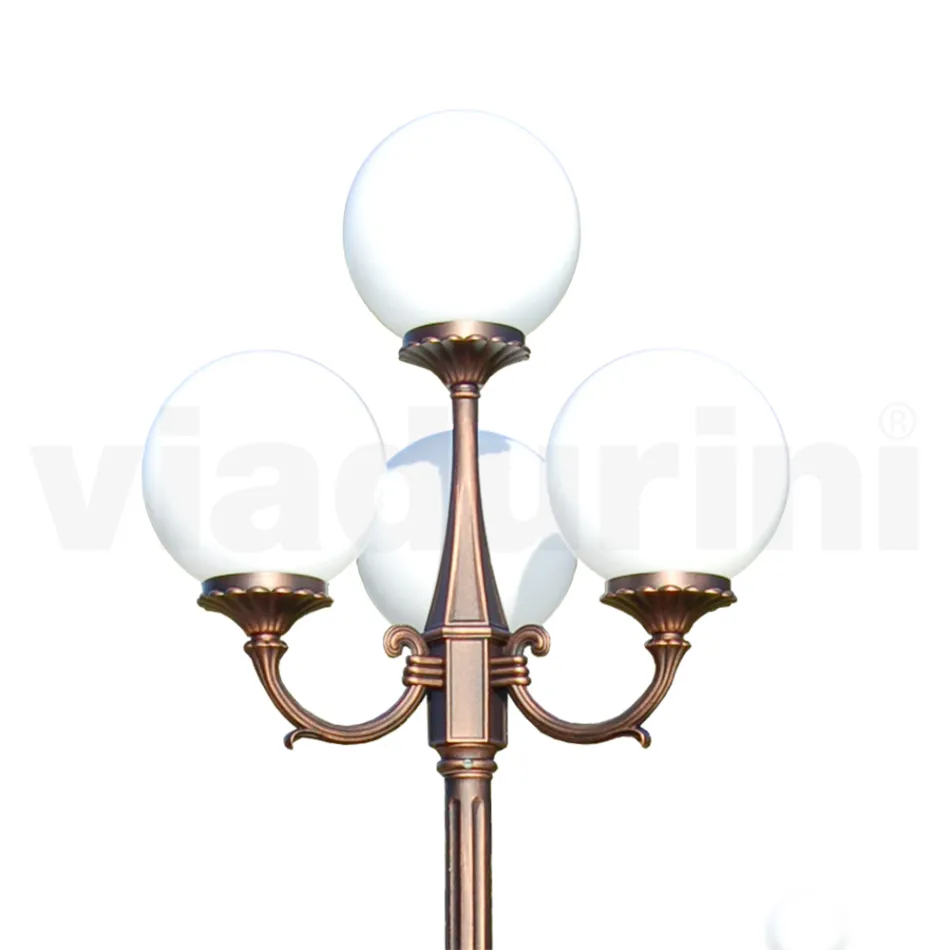 Candeeiro de rua de 270 cm de altura em acrílico preto e alumínio Made in Italy - Trovanero Viadurini