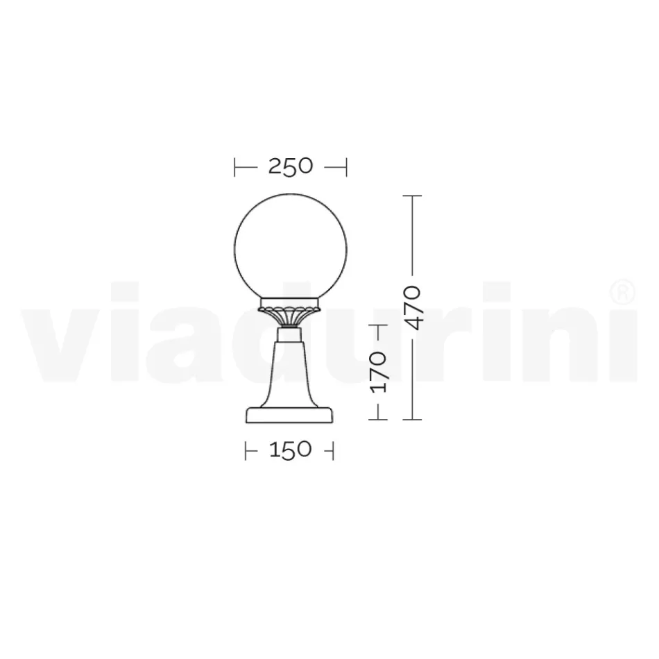Candeeiro de rua com 47 cm de altura em Acrílico e Alumínio Antracite Fabricado em Itália - Trovaantracite Viadurini