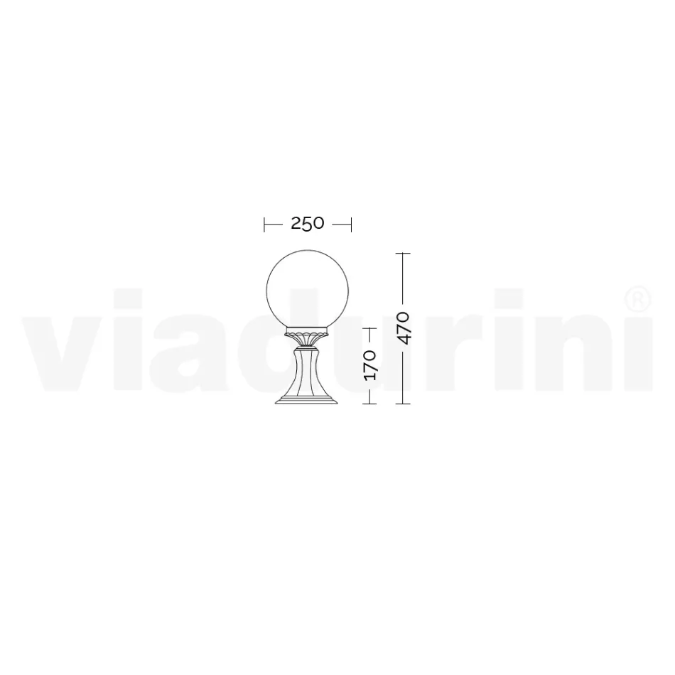 Candeeiro de rua de 47 cm de altura em acrílico branco e alumínio fabricado na Itália - Trovabianco Viadurini