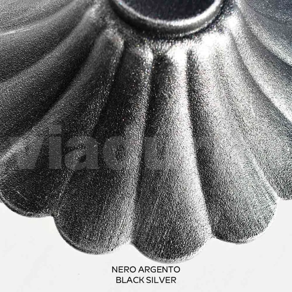 Candeeiro de rua de 47 cm de altura em acrílico preto e alumínio fabricado na Itália - Trovanero Viadurini