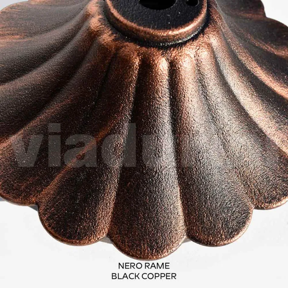 Candeeiro de rua de 47 cm de altura em acrílico preto e alumínio fabricado na Itália - Trovanero Viadurini