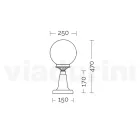 Candeeiro de rua de 47 cm de altura em acrílico preto e alumínio fabricado na Itália - Trovanero Viadurini