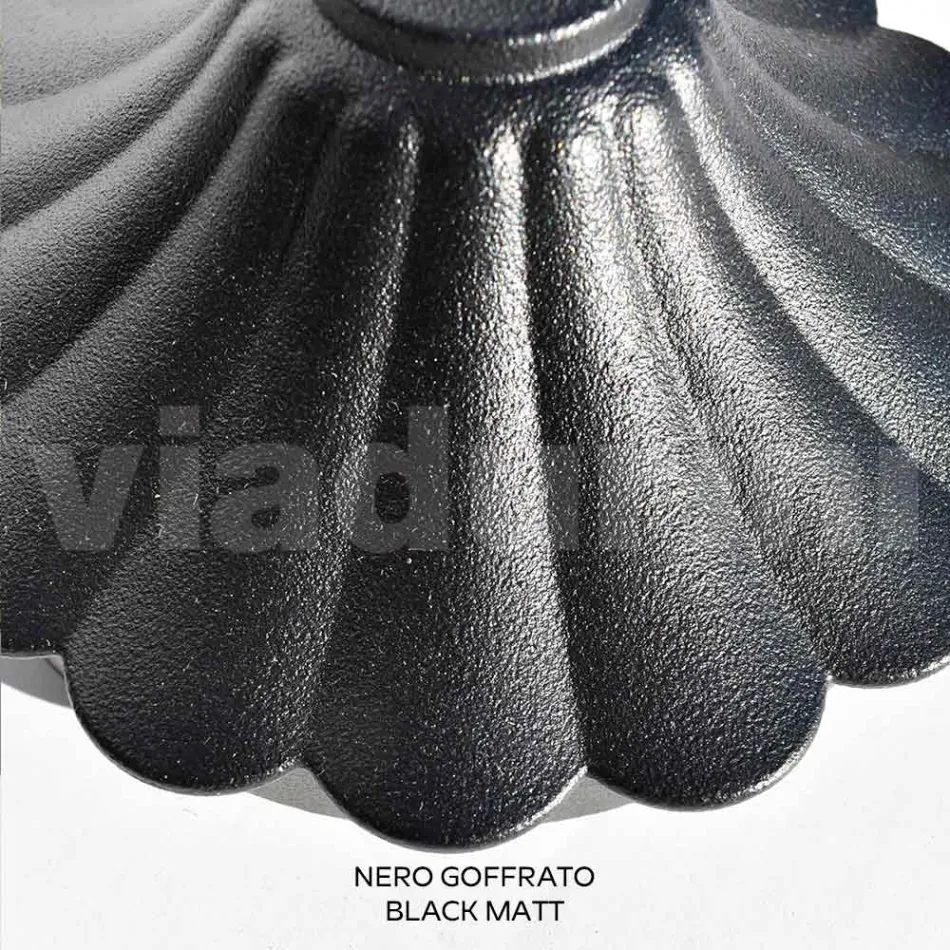 Candeeiro de rua de 47 cm de altura em acrílico preto e alumínio fabricado na Itália - Trovanero Viadurini