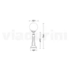 Candeeiro de rua com 69 cm de altura em acrílico branco e alumínio fabricado na Itália - Trovabianco Viadurini