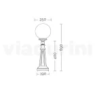 Candeeiro de rua com 69 cm de altura em acrílico preto e alumínio fabricado na Itália - Trovanero Viadurini