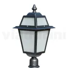 Poste de jardim com 76,5 cm de altura em alumínio antracite e vidro jateado - Elric Viadurini