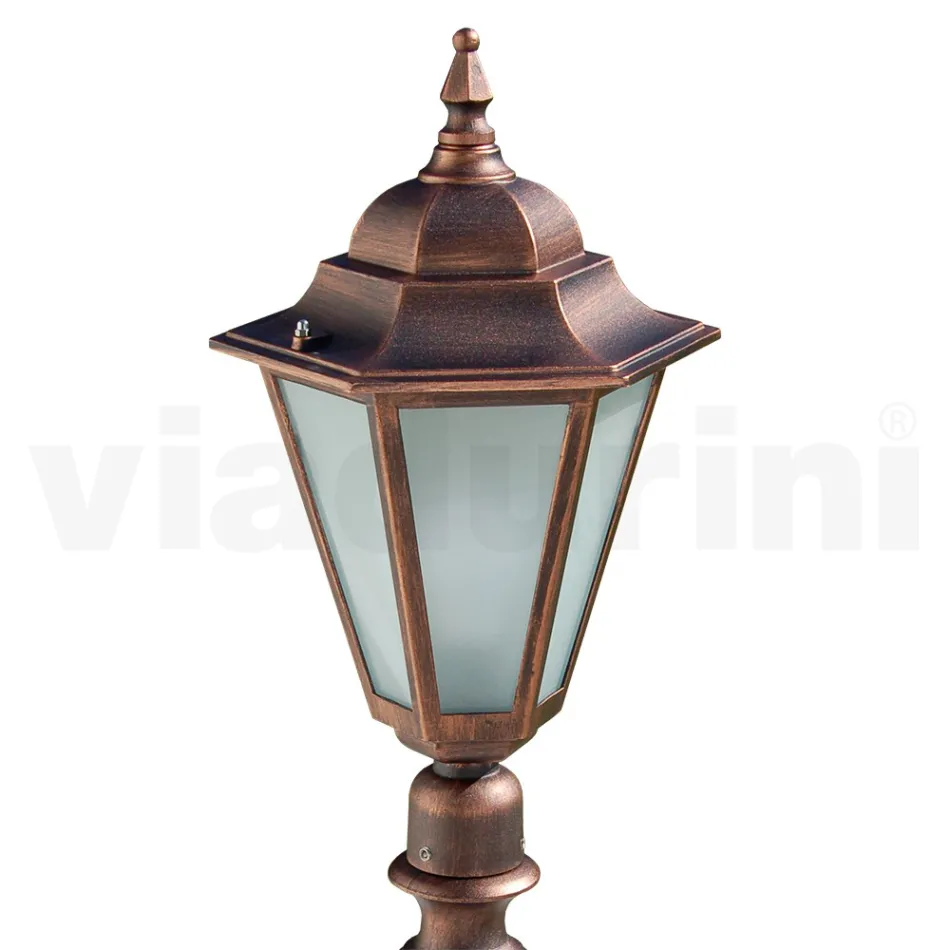 Candeeiro de jardim com 79 cm de altura em vidro e 5 acabamentos em alumínio - Pinako Viadurini