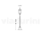 Lâmpada externa baixa em alumínio antracite fabricado na Itália - Impero Viadurini