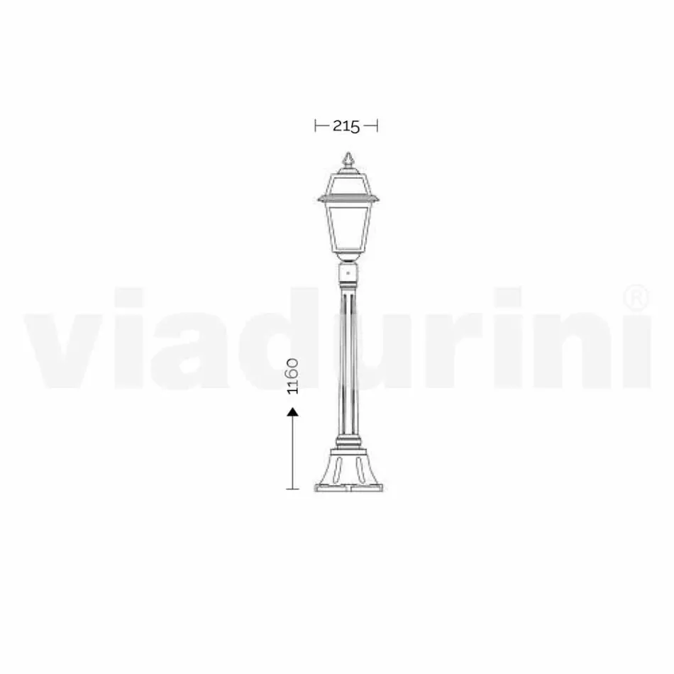 Luminária baixa para exterior em alumínio produzida na Itália, Kristel Viadurini