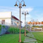 Lâmpada de rua de alumínio de três lâmpadas ao ar livre feita na Itália, Anusca Viadurini