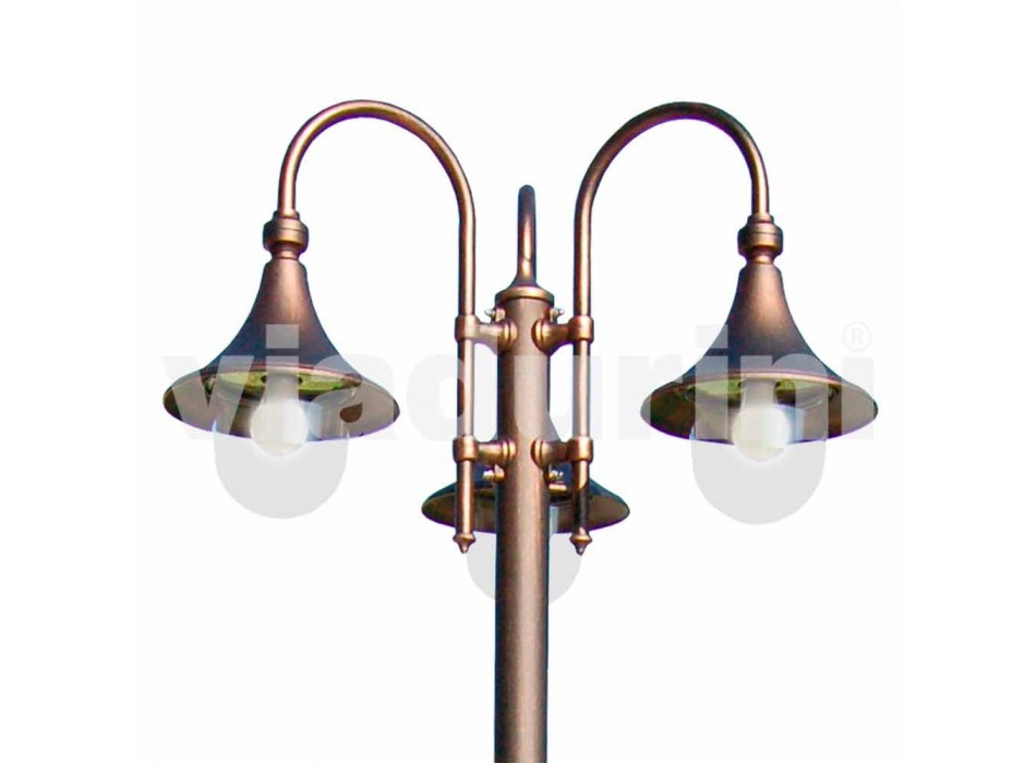 Lâmpada de rua de alumínio de três lâmpadas ao ar livre feita na Itália, Anusca Viadurini