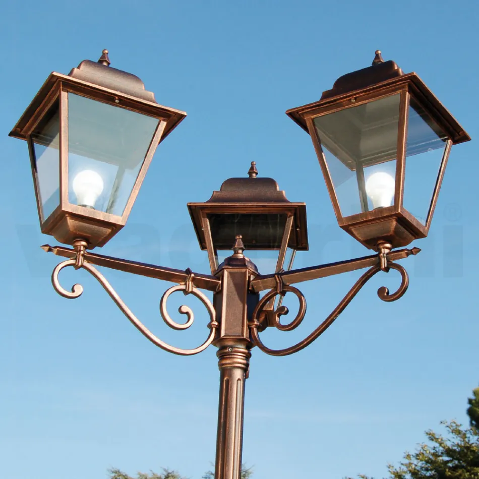 Candeeiro de exterior com 296 cm de altura em vidro e alumínio fundido - Alchemist Viadurini