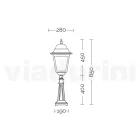 Candeeiro de exterior com 85 cm de altura em vidro e alumínio fundido - Alchemist Viadurini