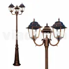 Lâmpada de três lâmpadas ao ar livre clássica feita na Itália, Aquilina Viadurini