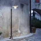 Poste de iluminação para exterior em alumínio preto e flores pintadas à mão - Latina Viadurini