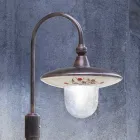 Poste de iluminação para exterior em alumínio preto e flores pintadas à mão - Latina Viadurini