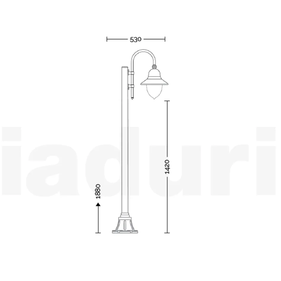 Candeeiro exterior estilo vintage em alumínio fabricado em Itália - Cassandra Viadurini