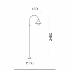 Poste de luz de jardim com arco alto ou baixo em latão e cobre - Borda por Il Fanale Viadurini