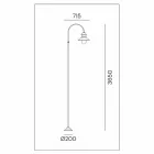 Poste de luz de jardim com arco alto ou baixo em latão e cobre - Borda por Il Fanale Viadurini