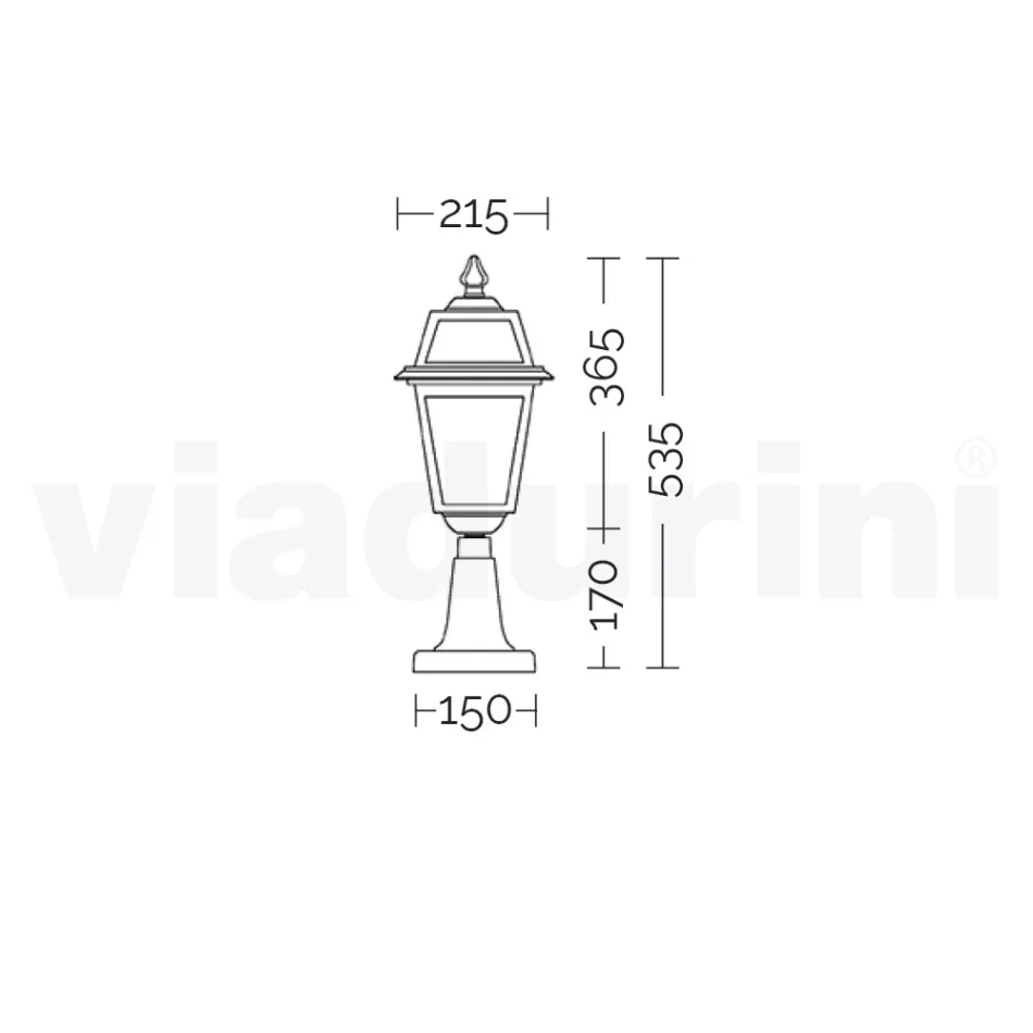 Candeeiro de jardim em alumínio antracite e vidro jateado - Elric Viadurini