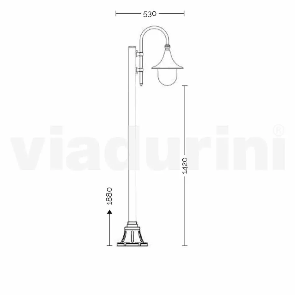 Candeeiro de jardim em alumínio fundido feito na Itália, Anusca Viadurini