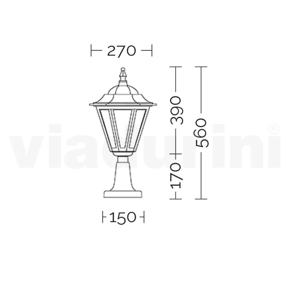 Candeeiro de jardim em vidro jateado e 5 acabamentos em alumínio - Pinako Viadurini