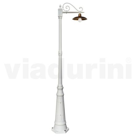 Lâmpada de jardim vintage em alumínio e latão fabricado na Itália - Adela Viadurini
