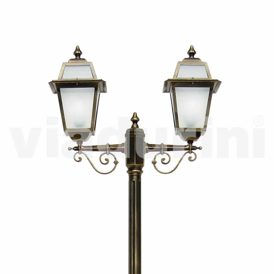 Lâmpada ao ar livre com duas luzes em alumínio feitas na Itália, Kristel Viadurini