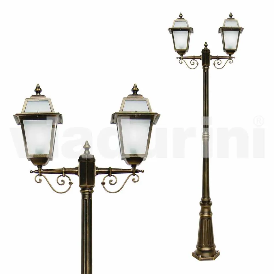 Lâmpada ao ar livre com duas luzes em alumínio feitas na Itália, Kristel Viadurini