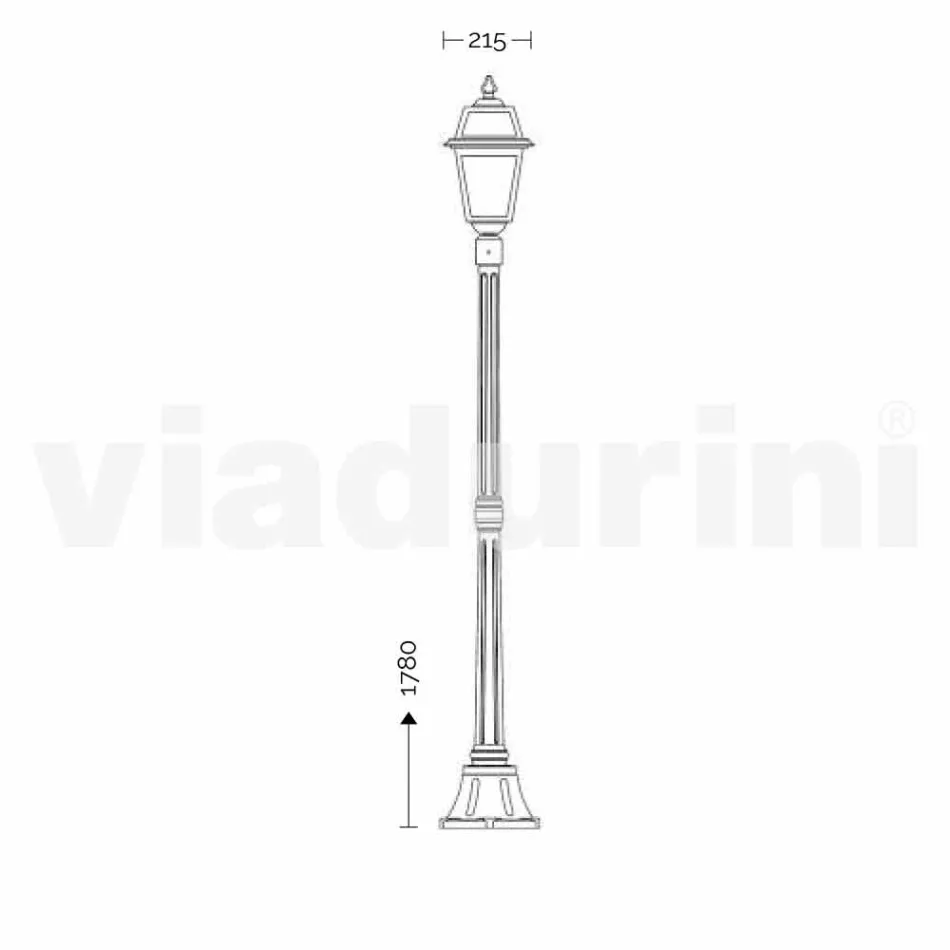 Poste de luz para o exterior clássico feito na Itália, Kristel Viadurini