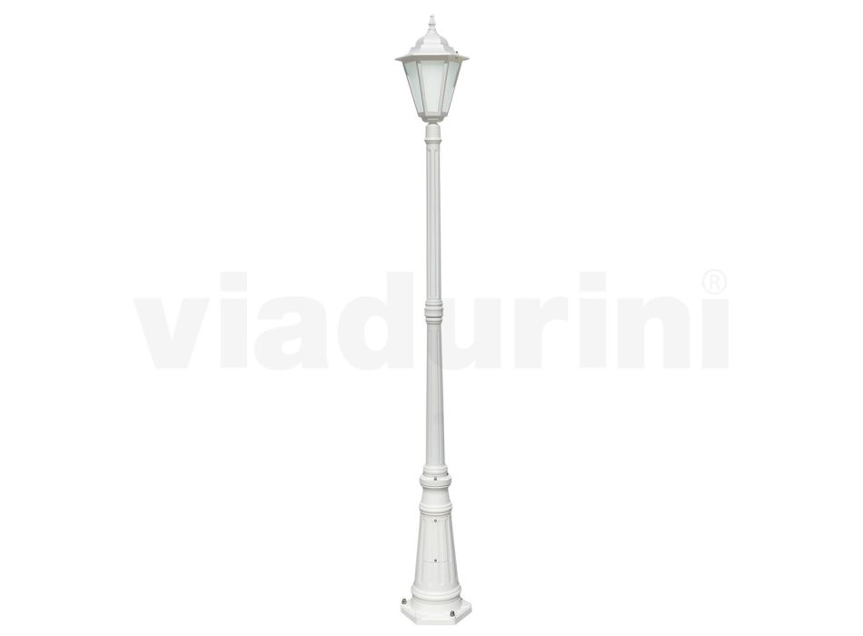 Lâmpada externa vintage em alumínio branco fabricado na Itália - Terella Viadurini