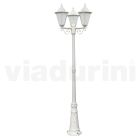 Lâmpada de rua estilo vintage 3 luzes em alumínio e vidro feitas na Itália - Terella Viadurini